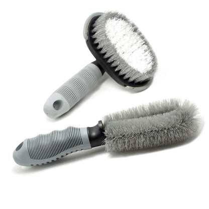 Forged Crown tire and wheel detailing brush cleaning car tire with controlled pressure