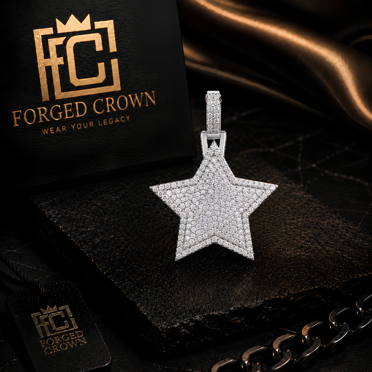 Moissanite King’s Star Pendant S925 Sterling Silver