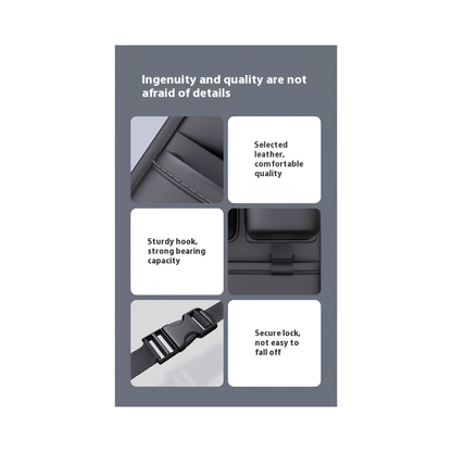 Forged Crown rear seat vegan leather storage organizer details