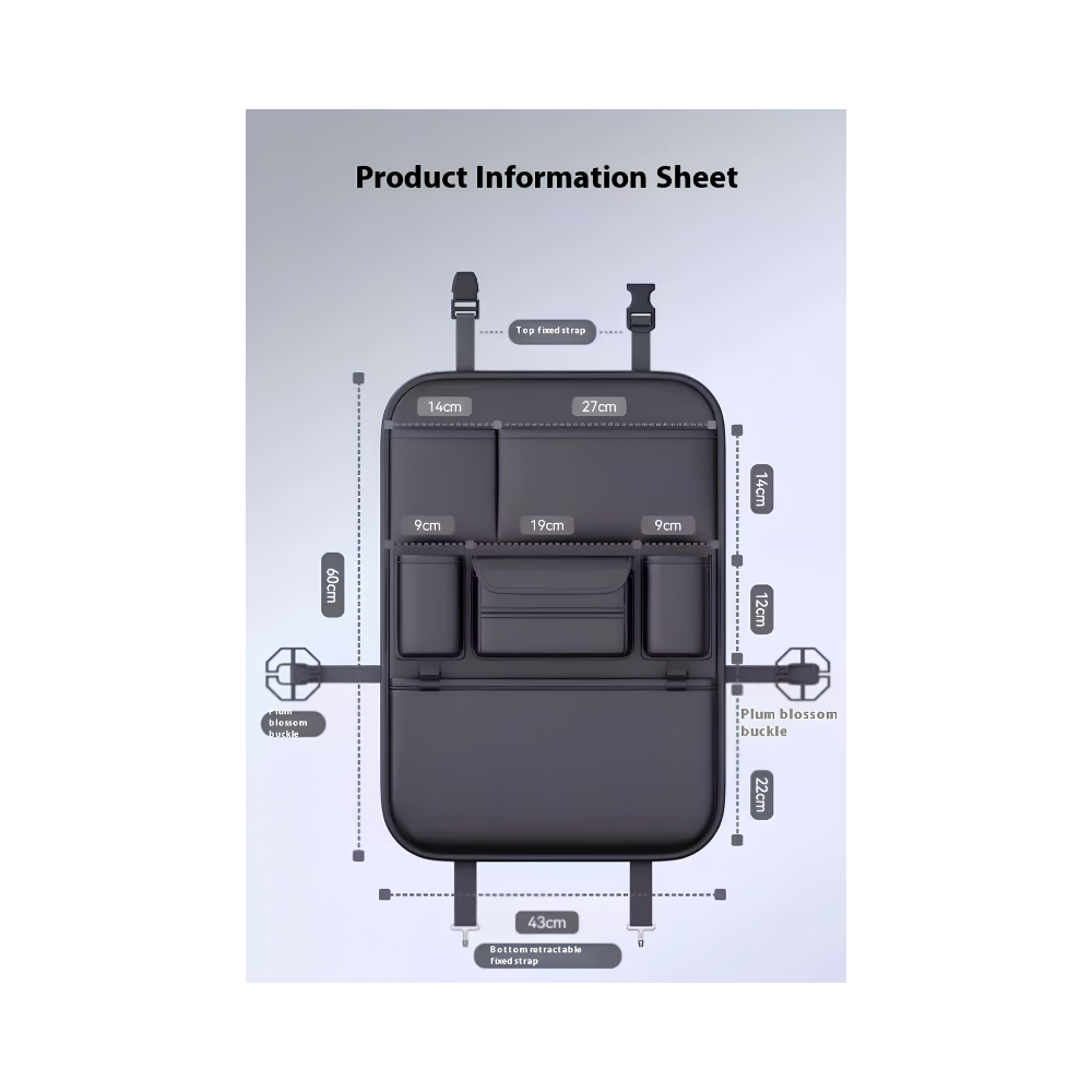 Forged Crown rear seat vegan leather storage organizer dimensions