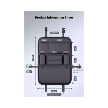 Forged Crown rear seat vegan leather storage organizer dimensions