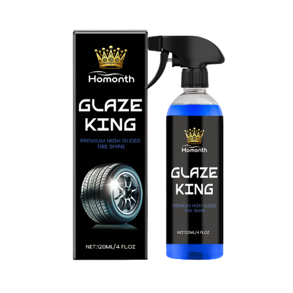 Forged Crown tire shine spray bottle and packaging designed to restore a clean, consistent tire finish with controlled gloss