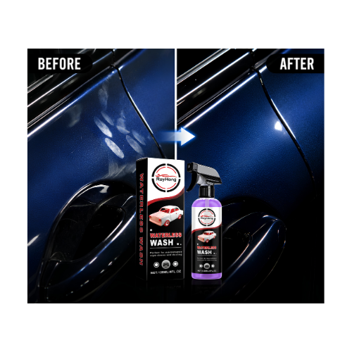 Forged Crown waterless car wash spray showing before and after results restoring a clean, consistent finish on vehicle paint without rinsing