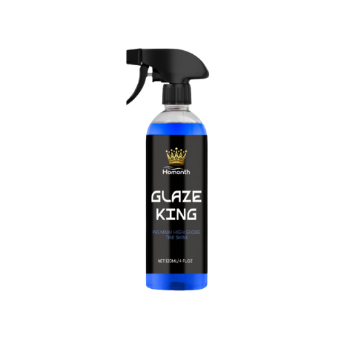 Forged Crown tire shine spray bottle and packaging designed to restore a clean, consistent tire finish with controlled gloss